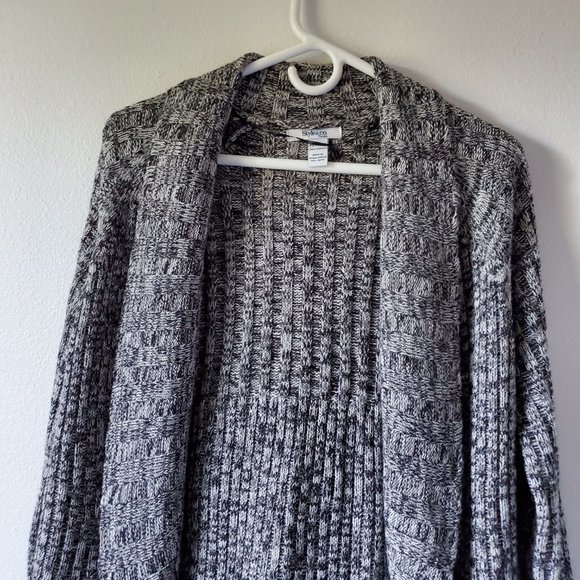 Style & Co (Petite Large Light gray, black, silver cover up) - Picture 3 of 8